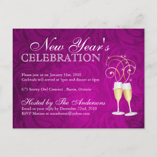 New Years Eve Party Invitations Postcards