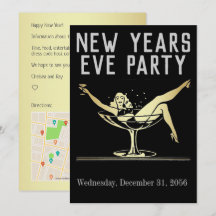 New Years Eve Party Map Enclosure / Invitation