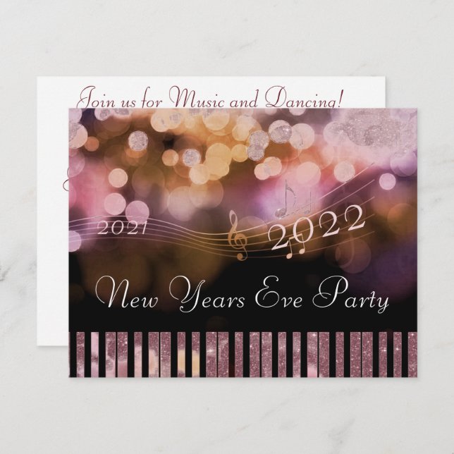 New years eve party note card (Front/Back)