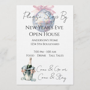 New Year's Eve Party Open House Watercolor Invitation