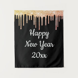 New Year's Eve Party Photo Booth Backdrop Rainbow Tapestry