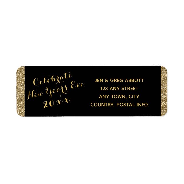 New Years Eve Party  Return Address Label (Front)