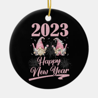 New Years Eve Party Supplies 2023 Gnome Happy Ceramic Tree Decoration