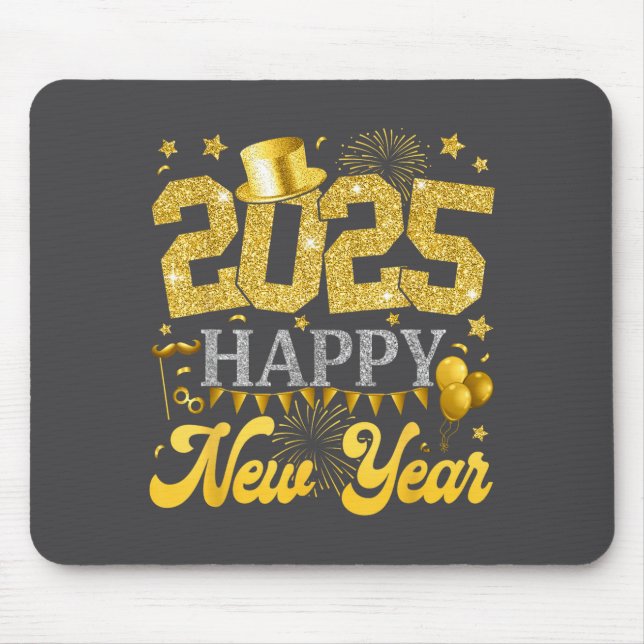 New Years Eve Party Supplies 2025 Happy New Year F Mouse Pad (Front)