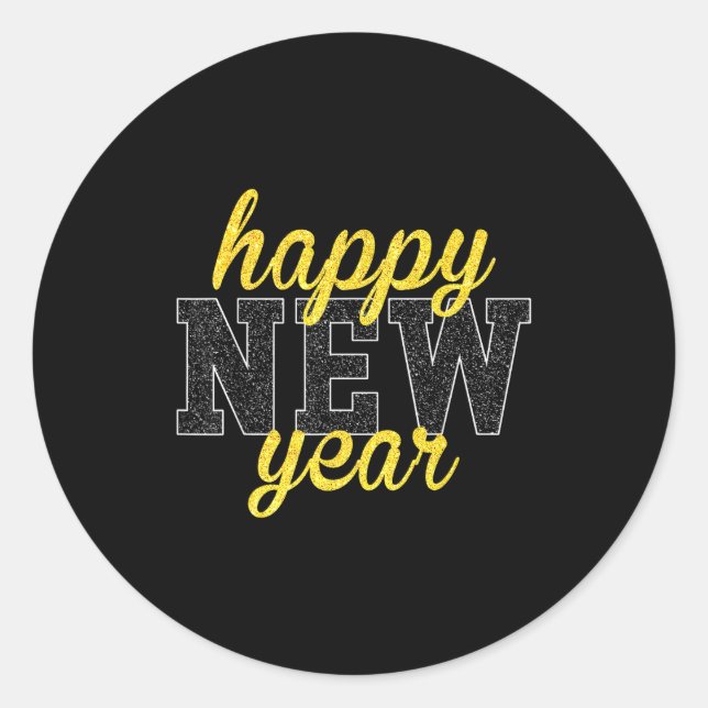 New Years Eve Party Supplies Nye Matching Happy Ne Classic Round Sticker (Front)