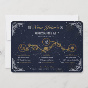 New Year's Eve Progressive Dinner Party Invitation