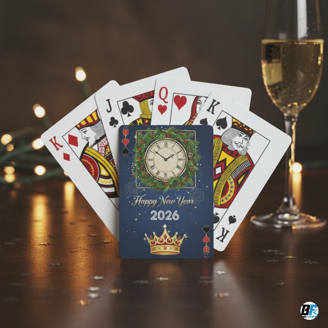 New Year's Eve Royal Clock & Crown Custom Playing Cards (Creator Uploaded)