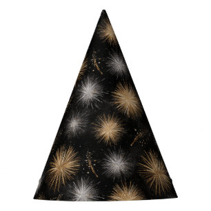 New Year's Eve Silver Gold Fireworks Celebration Party Hat
