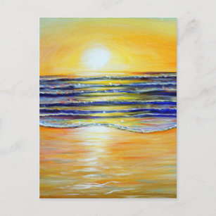 New Year's Eve Sunset Painting Holiday Postcard
