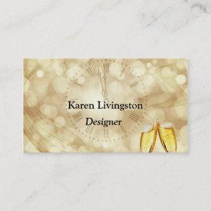 New Year's Eve with champagne glasses Business Card