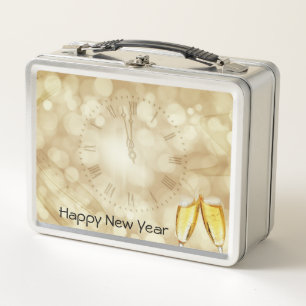 New Year's Eve with champagne glasses Metal Lunch Box