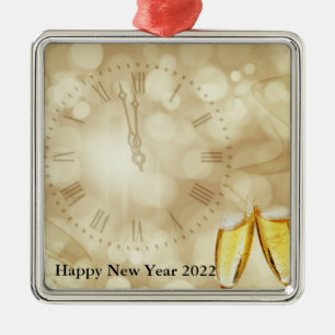 New Year's Eve with champagne glasses  Metal Tree Decoration