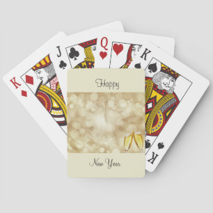 New Year's Eve with champagne glasses Playing Cards