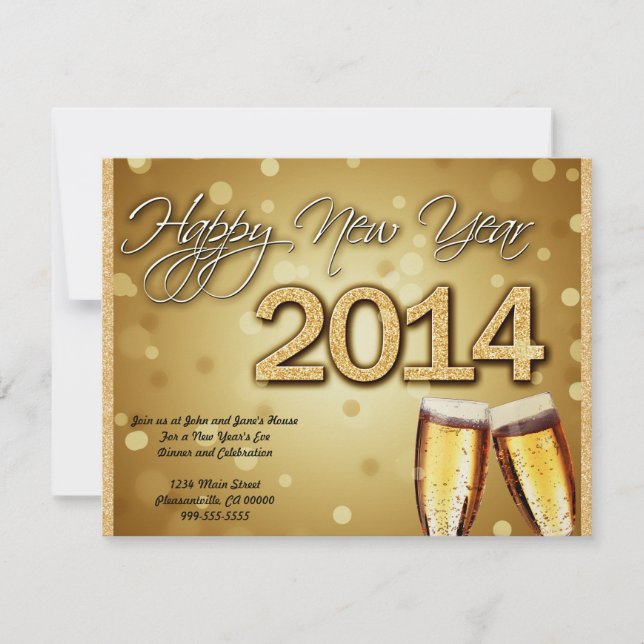 New Year's Flat Invite 2014 (Front)