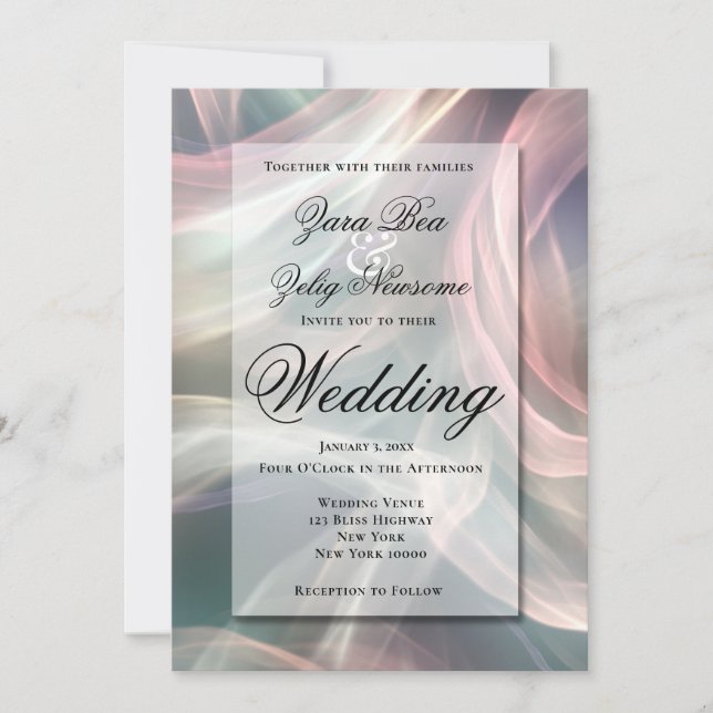 New Years Glamour Celebration Wedding Announcement (Front)