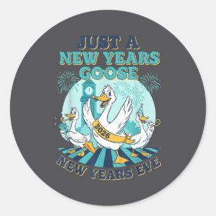 New Years Goose 2026 Celebration Fun  Classic Round Sticker