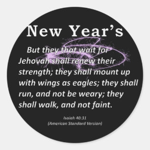 New Year's Isaiah 40-31 Classic Round Sticker