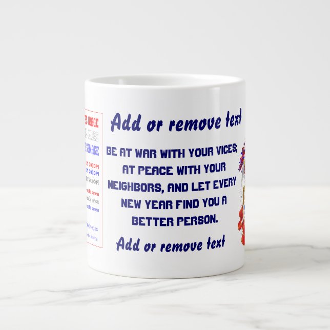 New Year's Jumbo Mug Please Read About Design (Front)