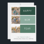 New Year's modern Photo Card template green shade<br><div class="desc">Green shades New'Year's modern Photo Card. 3 Pictures personalised template.
Just add your own photos and adjust the text. Photography © Storytree Studios,  Stanford,  CA</div>