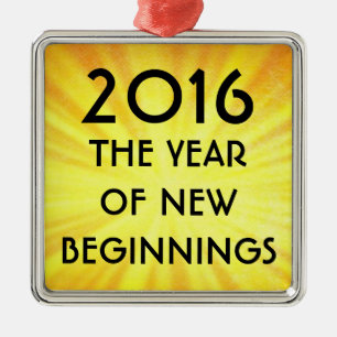 New Years New Beginnings 2016 Metal Tree Decoration