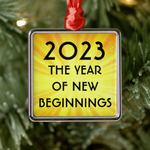 New Years New Beginnings 2023 Metal Ornament