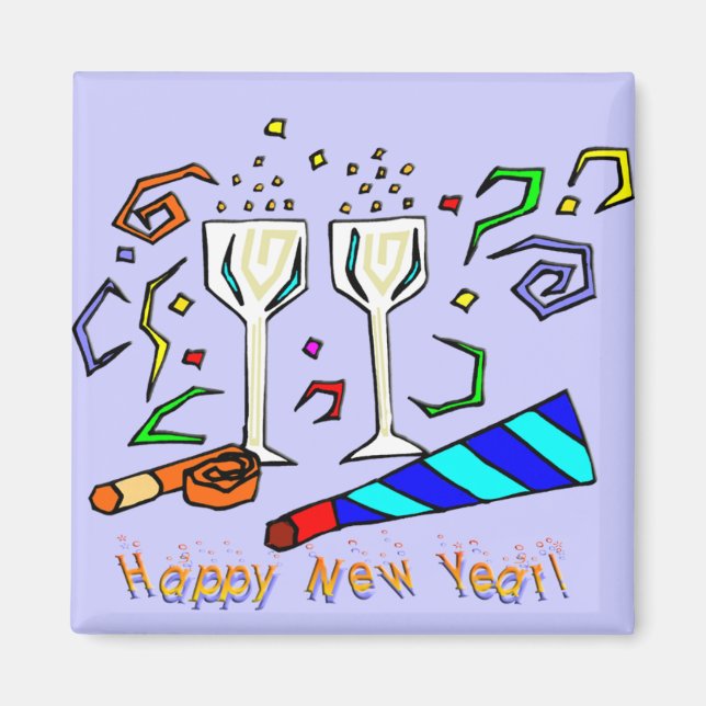 New Year's Noise Makers Magnet (Front)