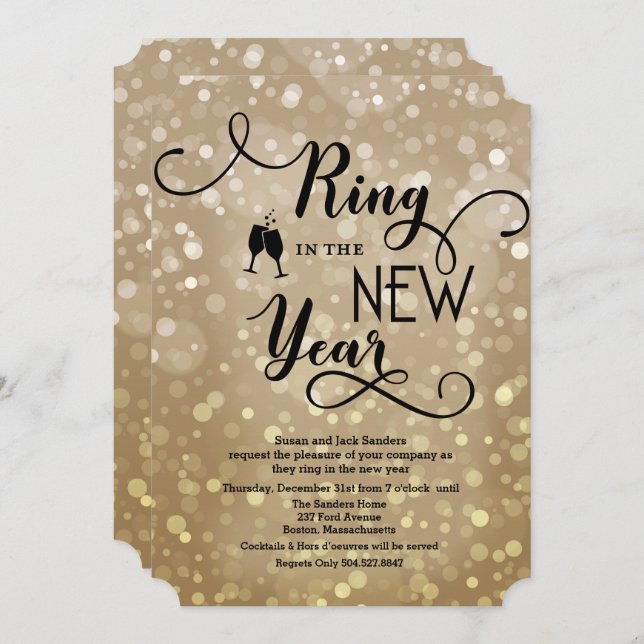 New Years NYE Party Invitation (Front/Back)
