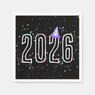 New Year's Party 2026 With Stars Napkin