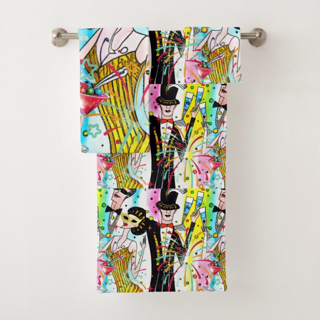 New Year's Party Bath Towel Set (Insitu)
