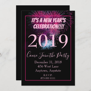 New Year's Party Fireworks Invitation