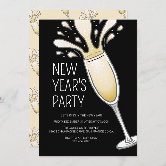 New Years Party Invitation (Front/Back)