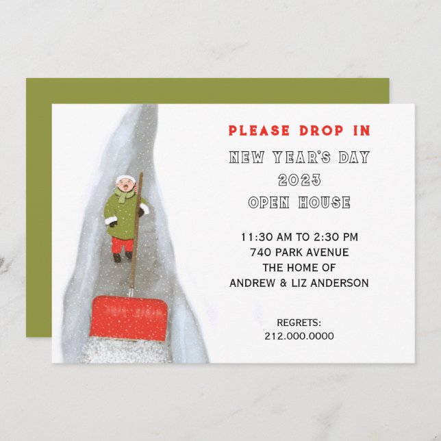 New Year's Party Open House Invitation (Front/Back)