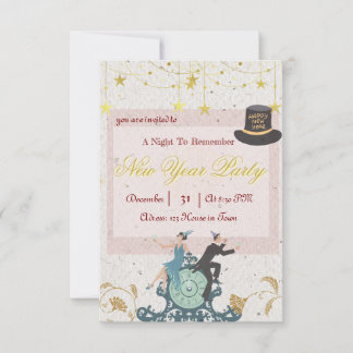 New Year's Party Vintage Inspiered  Great Gatsby Invitation