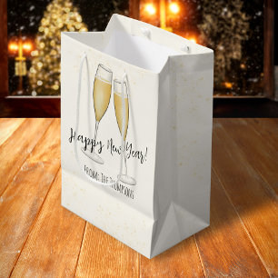 New Years Party Whimsical Cute Fun Champagne Medium Gift Bag