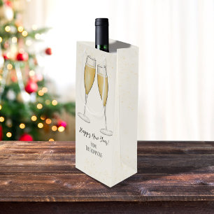 New Years Party Whimsical Cute Fun Champagne Wine Gift Bag