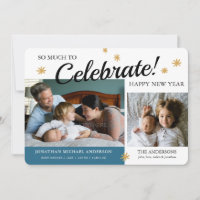 New Years Photo Baby Boy Birth Announcement