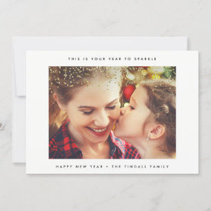 NEW YEAR'S PHOTO CARD Minimal Modern Gold