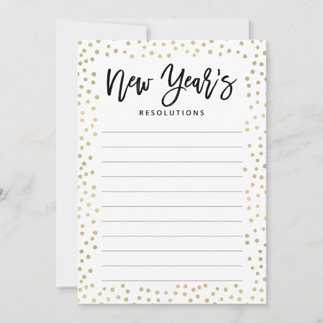 New Year's Resolution Party Cards (Front)