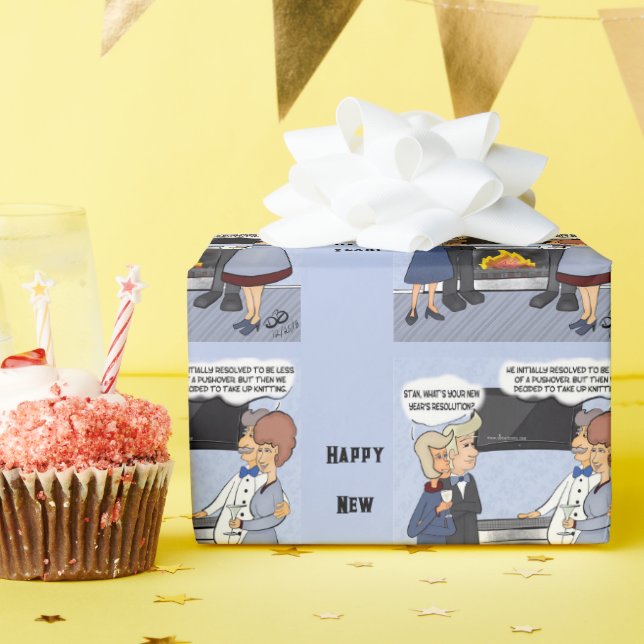 New Year's Resolution Wrapping Paper (Birthday Party)