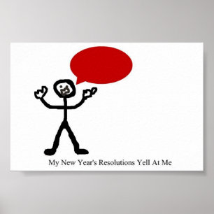 New Year's Resolution Yelling Poster