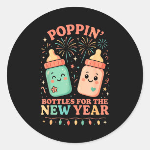 New Years Shirt, Nurse Png Bottles For The New Yea Classic Round Sticker