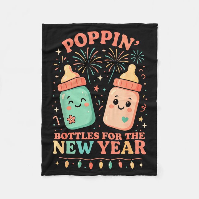 New Years Shirt, Nurse Png Bottles For The New Yea Fleece Blanket (Front)