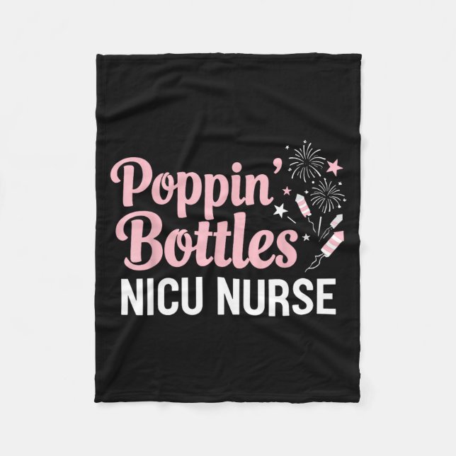New Years Shirt, Nurse Png Bottles For The New Yea Fleece Blanket (Front)