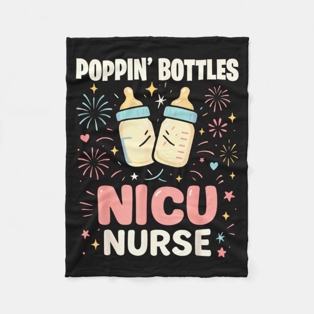 New Years Shirt, Nurse Png Bottles For The New Yea Fleece Blanket (Front)