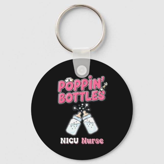 New Years Shirt, Nurse Png Bottles For The New Yea Key Ring (Front)