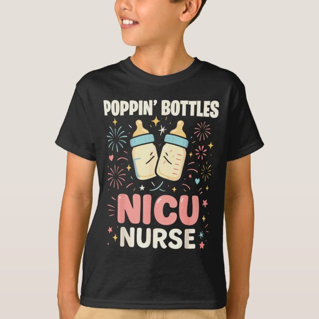 New Years Shirt, Nurse Png Bottles For The New Yea T-Shirt (Front)