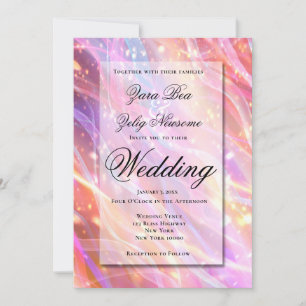 New Years Sparkle Light Celebration Wedding Announcement