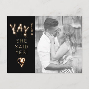 New Year's Sparkler   Save The Date   She Said Yes Postcard