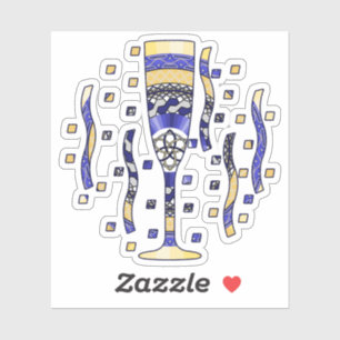 New Year's Toast Contour Sticker