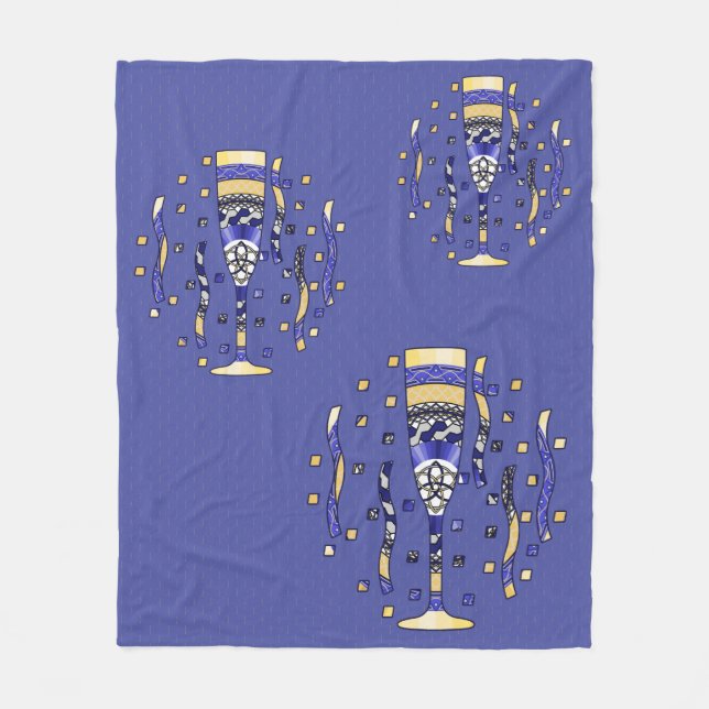 New Year's Toast Fleece Blanket (Front)